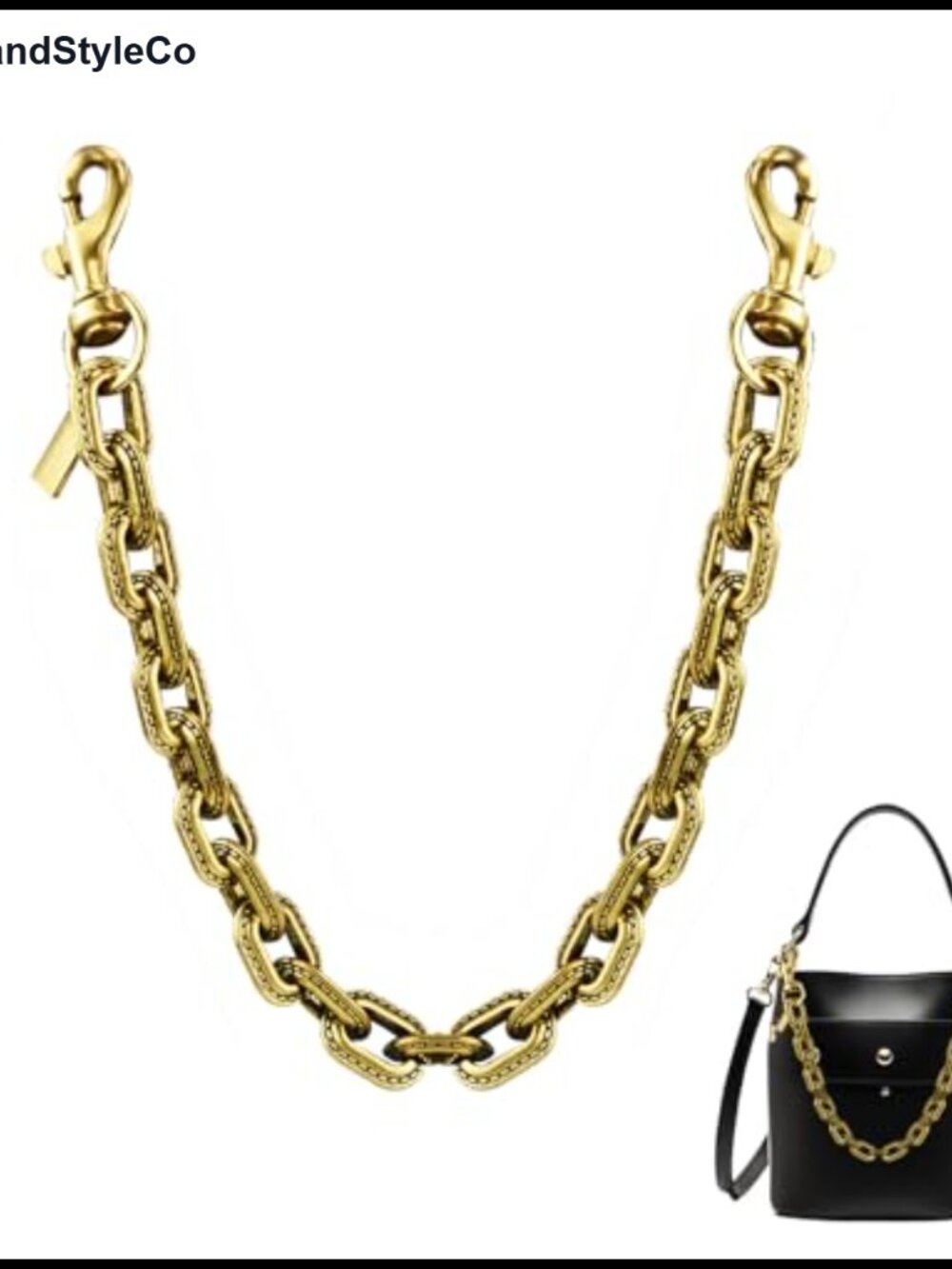 Gold Bag Charm Wallet Chain 14'' Purse Extender Alloy Lobster Clasp